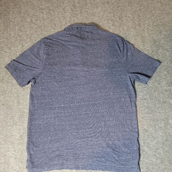 Faherty Polo Shirt Men's Size L Short Sleeve Luxe Blue Heather Performance Light - Picture 2 of 11